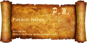 Patócs Mózes névjegykártya